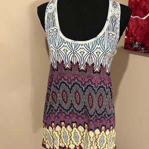 Patrons of Peace White and Green Sleeveless Tank Top